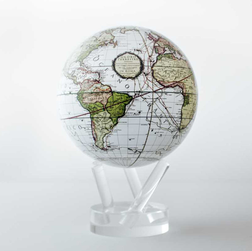 ANTIQUE TERRESTRIAL WHITE GLOBE (2015 Luxury Gift of the Year Award Winner)