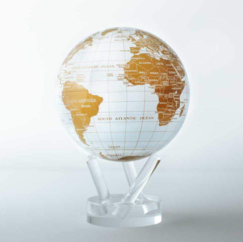 WHITE AND GOLD GLOBE