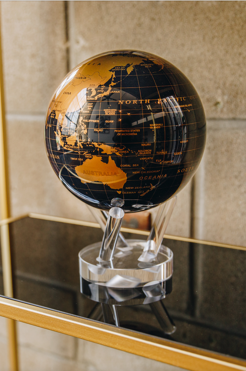 BLACK AND GOLD GLOBE