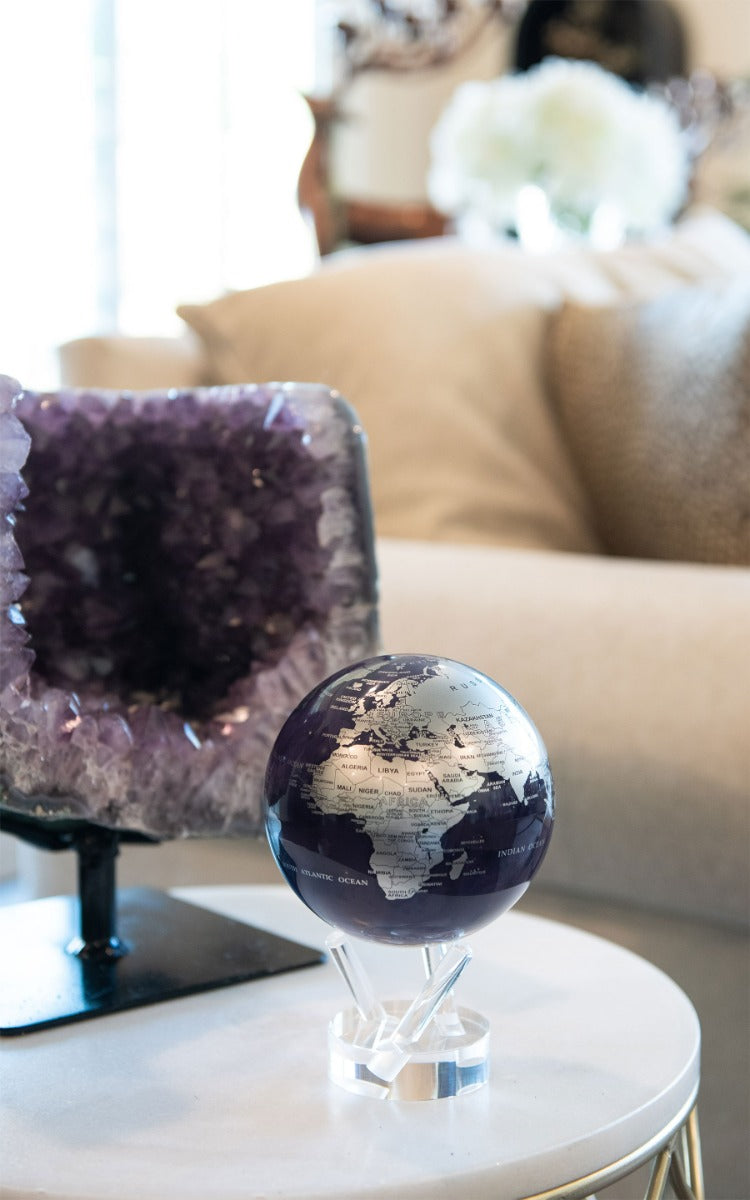 PURPLE AND SILVER GLOBE