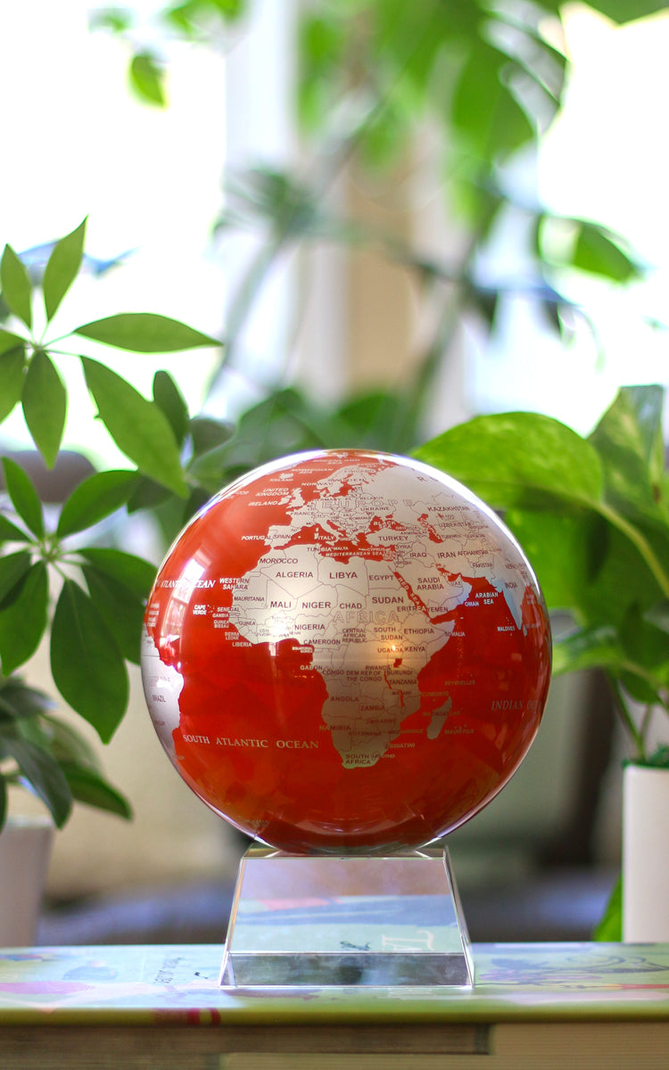 RED AND SILVER GLOBE