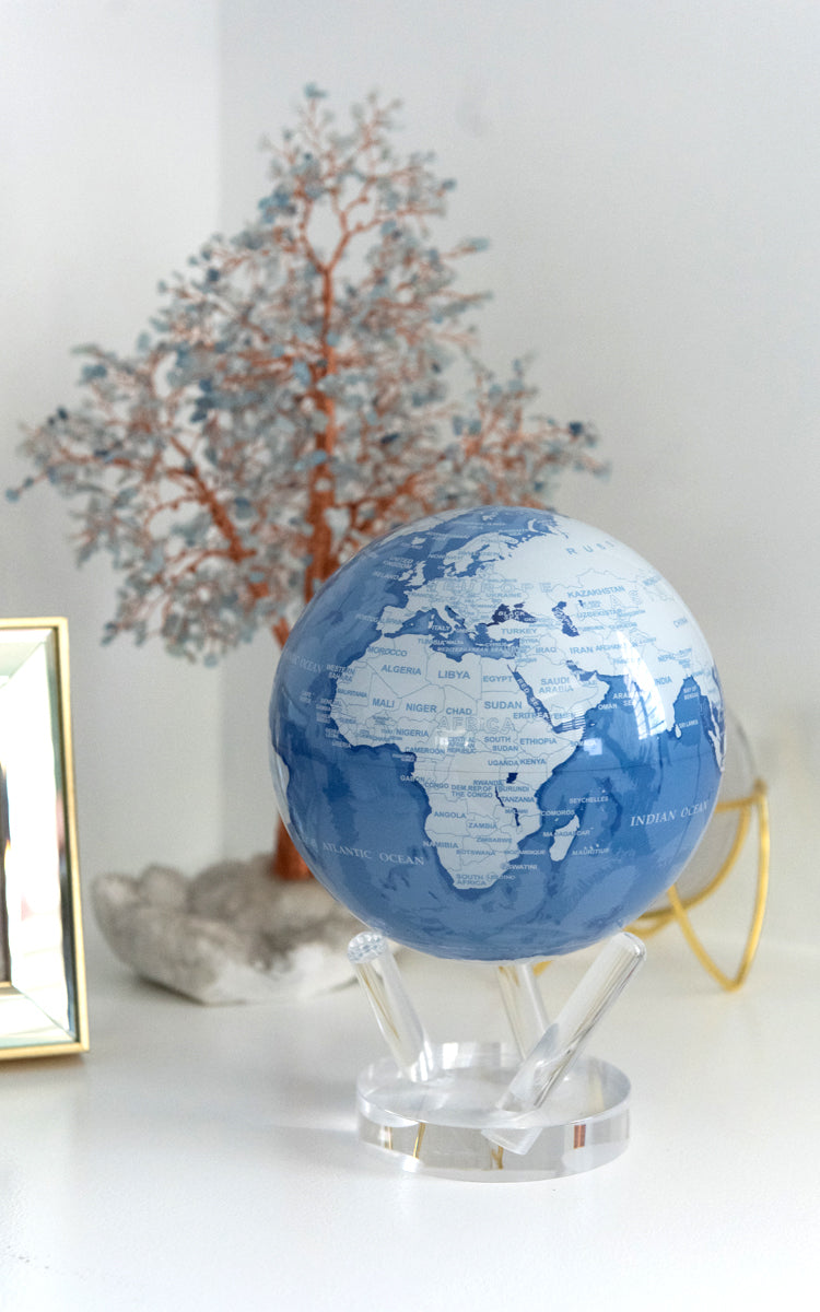 SKY BLUE AND WHITE GLOBE